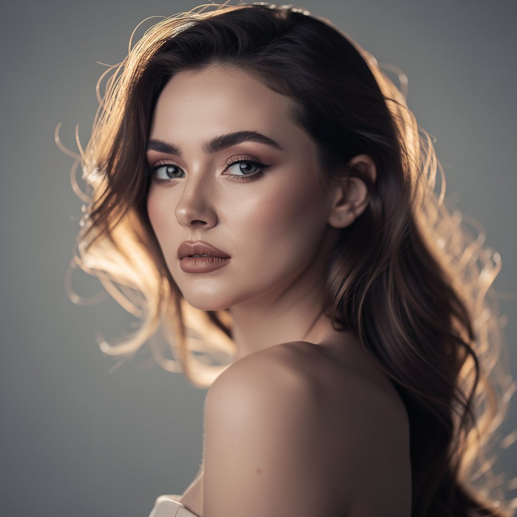 High-end fine art portrait of a woman, ethereal lighting, soft shadows, artistic mood, professional photography